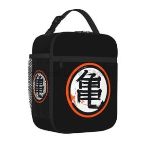 DBZ 한자 인쇄 절연 점심 가방 여성용 남성용 소년 소녀 재사용 가능한 방수 열 도시락 토트 백 작업 여행 피크닉