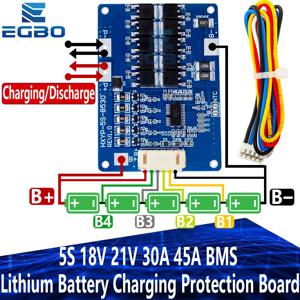 5S 18V 21V 30A 45A BMS 리튬 배터리 충전 보호 보드(NTC 저항기 포함), 셀 밸런싱 및 NTC 기능