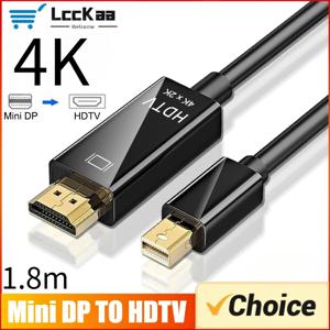 4K 미니 디스플레이포트-HDMI 호환 1.8M DP-HDTV 케이블 컨버터 DP-HDMI 호환 어댑터(노트북 프로젝터 Mac용)