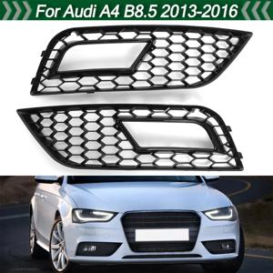 아우디 A4 B8.5 2013-2016용 RS4 스타일 안개등 그릴 업데이트. 허니콤 메쉬 자동차 안개등 그릴, 광택 블랙 커버.