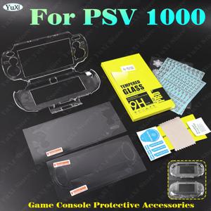 PS Vita 1000 용 1 세트 투명 크리스탈 보호 케이스 상단 하단 PET 보호 필름 PSV 1000 게임용 투명 하우징 커버