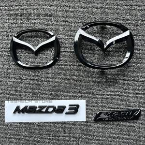 마쓰다3 2014-2015 2016 2017 2018 2019 블랙 프론트 헤드 그릴 후드 보닛 엠블럼 리어 테일 범퍼 트렁크 부트 자동차 액세서리