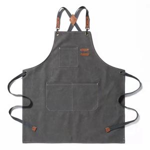 새로운 패션 캔버스 주방 앞치마 여성 남성 셰프 작업용 앞치마 그릴 레스토랑 바 상점 카페 뷰티 네일 스튜디오 유니폼
