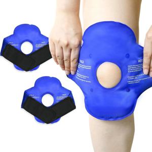 부상용 무릎 아이스팩 젤 재사용 가능 온냉 압박 붕대 염좌 부종 완화 여성 남성용 무릎 보호대