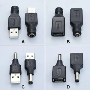DC 플러그 5.5*2.1mm to USB 암수 잭 소켓 DC 5.5x2.1mm 5V 전원 어댑터 충전 컨버터 노트북 PC용