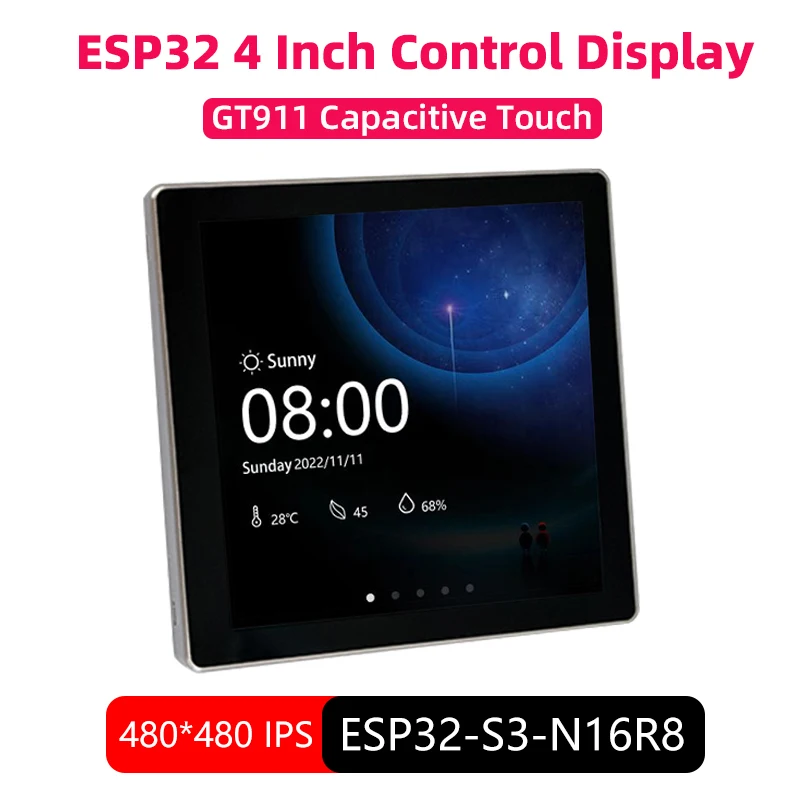 4인치 디스플레이 ESP32-S3 개발 보드 86 박스 센트럴 컨트롤 WiFi 블루투스 아두이노 LVGL ESP-IDE 480*480 터치 스크린