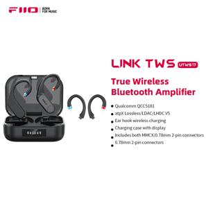 FIIO LINK TWS(UTWS17) 블루투스 6.0 HIFI 이어폰 어댑터, aptX 무손실, LDAC, 업그레이드 케이블 MMCX 및 0.78 2핀용 교체 가능