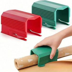 휴대용 포장지 롤 커터 수동 선물 포장 슬라이서 DIY 크리스마스 휴일 선물 포장 절단 도구 가정용 포장 용품