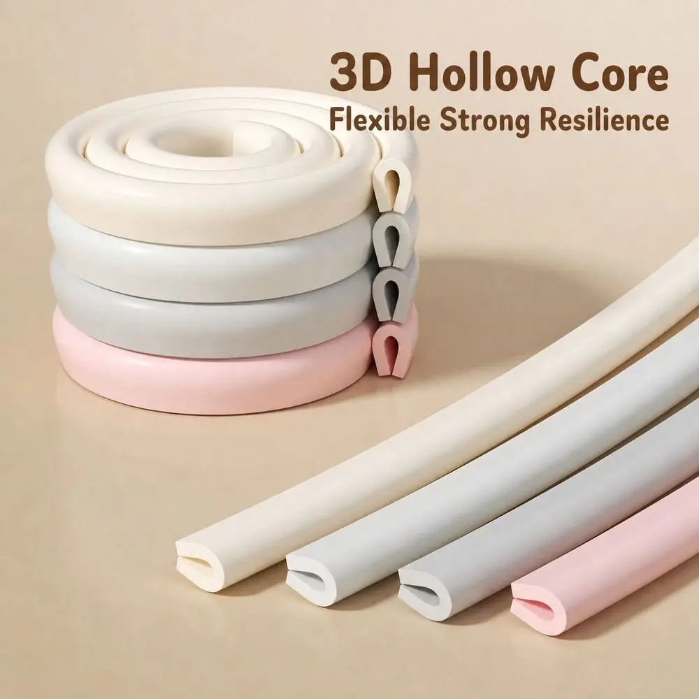 내구성 있는 아기 안전 모서리 보호대 NBR 소프트 가구 모서리 보호대 충격 방지 미끄럼 방지 U자형 범퍼 (문틀용)