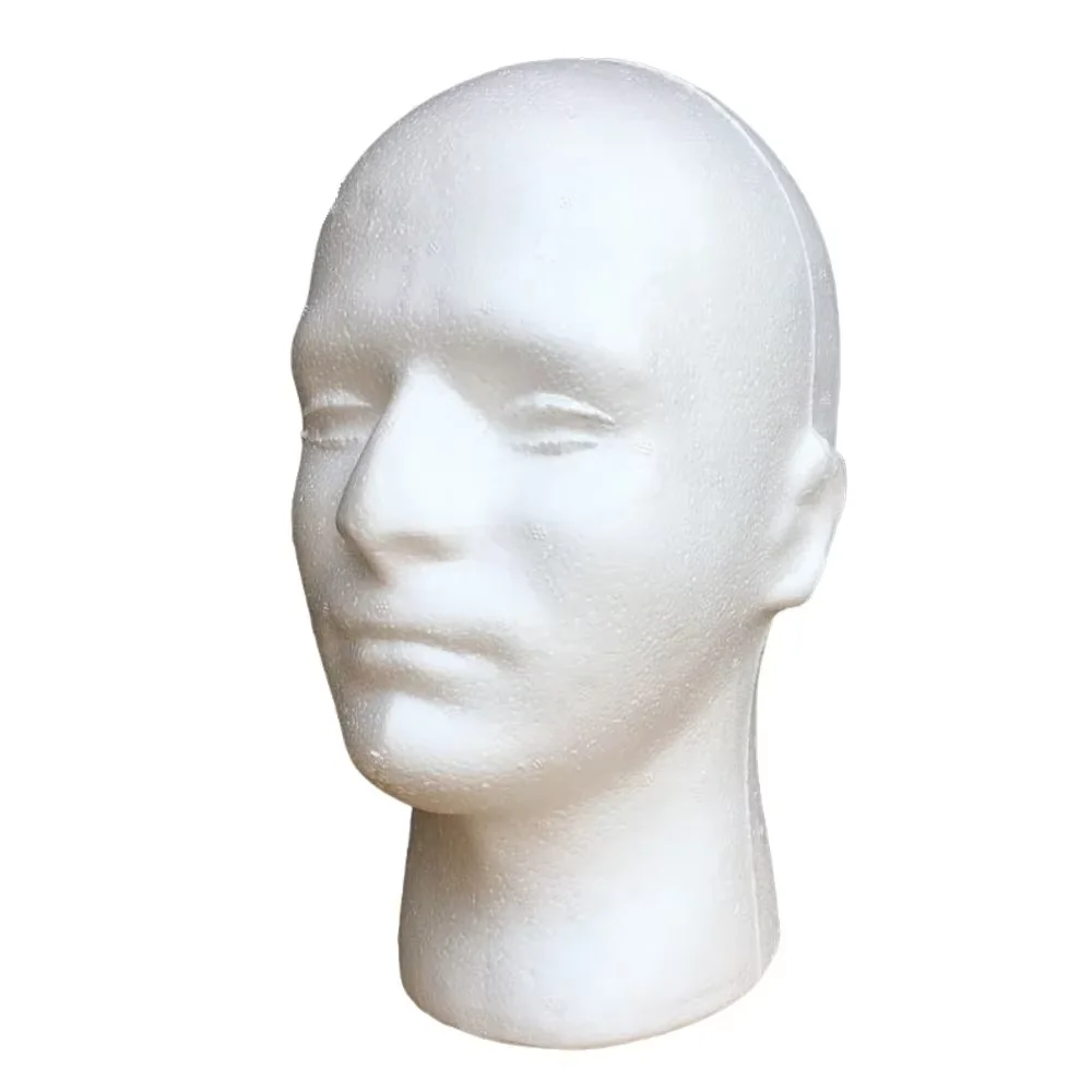 경량 남성 폼 마네킹 헤드 가발 디스플레이 스탠드 DIY 페인팅 모자 스카프 살롱 가발 홀더 랙 화이트