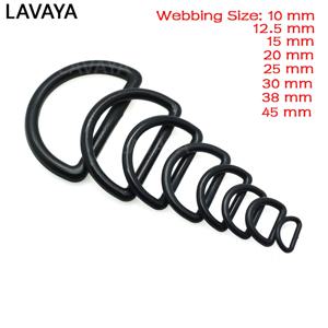 플라스틱 D 링 버클, 웨빙 크기 10mm, 12mm, 15mm, 20mm, 25mm, 30mm, 38mm, 45mm, 블랙, 로트당 5 개