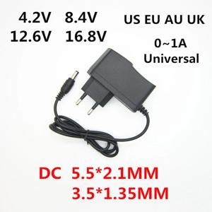 AC 100-240V DC 4.2V 8.4V 12.6V 16.8V 1A 1000MA 어댑터 전원 공급 장치 4.2 8.4 12.6 16.8 V 18650 리튬 배터리 용 전압 충전기