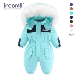 Ircomll 키즈 소년 소녀 겨울 스노우 슈트 플러스 벨벳 유아 자켓 의류 소년 유아용 점프 슈트 후드 오버올 2-6Y 아웃웨어