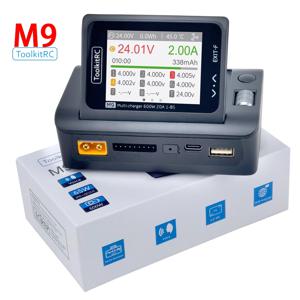 ToolkitRC M9 600W 20A USB 고속 충전 DC 스마트 충전기 1-8S Lipo LiFe 배터리 용 오디오 기능이있는 조정 가능한 화면 각도 1S 2S 3S 4S 5S 6S 7S 8S 무인 배터리 급속 충전기 다국어