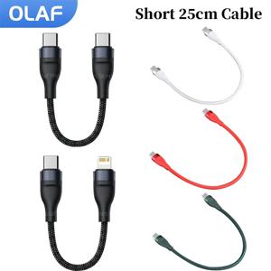 올라프 25cm 짧은 USB 타입 C 케이블 고속 충전 USB C 라이트닝 케이블 아이폰 화웨이 샤오미 보조배터리 휴대폰 데이터 케이블