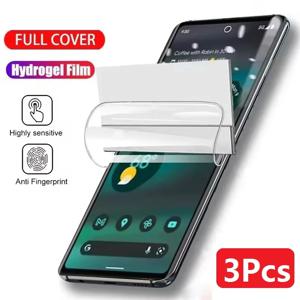 Google Pixel 7 Pro 7A 8 8A 6 6A 5A 5 9 XL 화면 보호기용 HD 하이드로겔 필름 3개