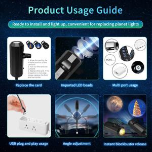 할로윈 달 모양 프로젝션 램프, USB LED 야간 조명, 크리스마스 장식용으로 사용 가능한 밝기 조절 기능이 있는 로맨틱 무드 조명, 벽이나 천장에 설치하여 집안을 꾸밀 수 있습니다.
