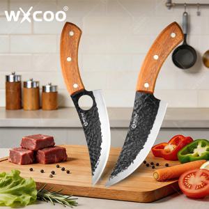 WXCOO 수제 단조 셰프 나이프 풀탱 정육칼 고기 절단용 칼 야채, 고기, 주방 요리용 뼈 제거칼