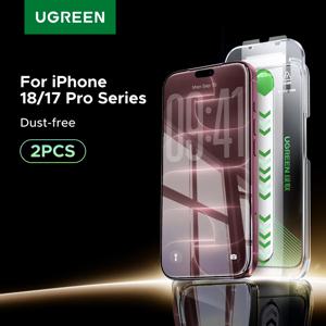 UGREEN 2PCS iPhone 18 17 Pro Max용 먼지 없는 화면 보호기 iPhone 18 Pro 17Pro용 강화 유리 전화 필름