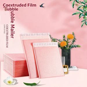 100개입, 속지 없는 분홍색 완충 포장 봉투, 두꺼운 재질, 자가 접착식, 밀봉 가능한 포장용 운송 봉투