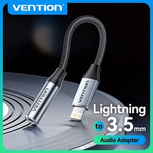 Vention DAC 라이트닝-3.5mm 여성용 이어폰 어댑터 Aux 케이블 라이트닝-3.5 오디오 케이블(iPhone 14/13 Pro iPod iPad용)