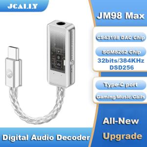업그레이드된 JCALLY JM98Max 헤드폰 앰프 USB-C에서 3.5mm 듀얼 칩 디코더 CS43198 이어폰 어댑터 케이블 아이폰 샤오미용