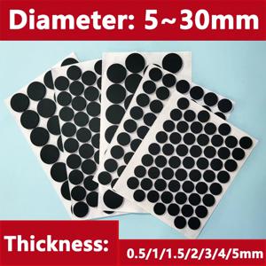 50개 5-30mm 미끄럼 방지 검정색 자체 접착식 원형 실리콘 고무 발 패드 노트북 키보드 계산기 모니터 미끄럼 방지 패드