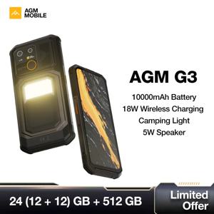 AGM G3 5G 안드로이드 15 러기드폰 24GB(12+12) 512GB 무선충전 10000mAh 배터리 6.72인치 120Hz 디멘시티 7300 캠핑 라이트