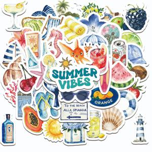 50PCS 여름 해변 INS 스타일 낙서 스티커 절묘한 장식 DIY 기타 전화 노트북 가방 워터 컵 스케이트 보드 데칼