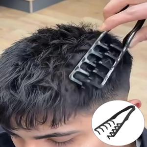 남성용 푹신한 헤어 스타일링 빗 V자형 텍스처 모델링 헤어 그리퍼 클립 DIY 헤어스타일 도구 볼륨 앞머리 헤어라인 살롱용