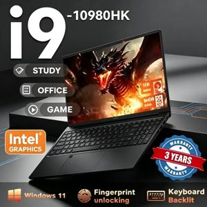 새로운 휴대용 15.6인치 게이밍 노트북 컴퓨터 인텔 코어 I9 10980HK 윈도우 11 PC 게이머용 32GB RAM 지문인식 잠금해제 노트북 PC