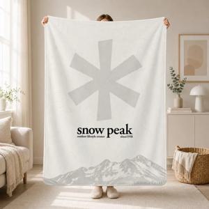 고급 야외용 브랜드, 스노우 피크(Snow Peak)의 부드러운 플란넬 소재 담요, 소파, 침대, 여행용, 가정용 장식용으로 적합
