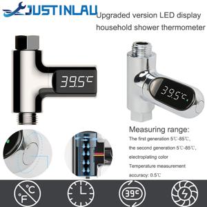 LED 디스플레이 가정용 물 샤워 온도계 5-85 ℃   유량 자체 전원 수온계 모니터링 베이비 케어 에너지 스마트 미터