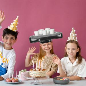 세련된 디자인의 2개 세트, 야외 게임, 잔디밭 파티, 수영장, 해변, 정원에서 즐기는 가족 활동에 적합한 투시형 모자, 맥주 컵 홀더.