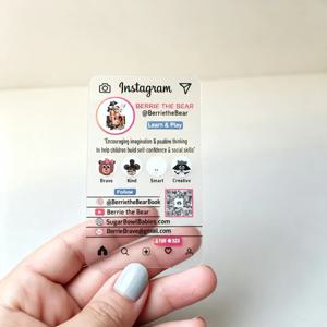 20-500PCS 사용자 정의 투명 PVC 명함 다채로운 인쇄 맞춤형 로고 텍스트 감사 카드 무료 디자인 0.38mm
