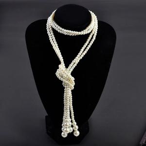 1920 년대 진주 목걸이 패션 가짜 진주 개츠비 액세서리 빈티지 의상 보석 크림 collares para mujer 여성용