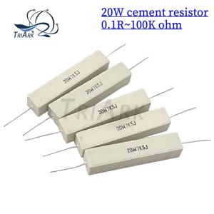 10pcs 20W 5% 시멘트 저항 전력 저항 0.1R~100K 0.2R 0.5R 10R 50R 0.22 0.33 1 2 5 8 10 15 20 25 30 100 1K 2K 10K 82K 옴