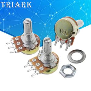 5PCS WH148 15mm 3핀 선형 전위차계 1K 2K 5K 10K 20K 50K 100K 250K 500K 1M 전위차계 키트 (너트 및 와셔 포함)