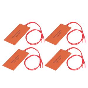 4PCS 실리콘 고무 히팅 패드 50x100mm 유연한 히터 매트 DC 12V 15W 전기 담요 오일 드럼 산업 장비용