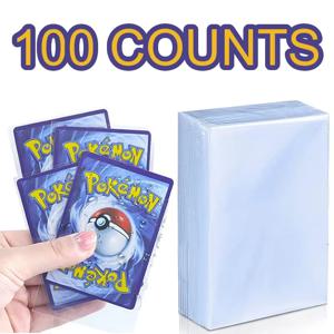 66x91mm 투명 내부 카드 슬리브 100/300Pcs 포켓몬 TCG 유기오 스포츠 트레이딩 카드용 고투명 긁힘 방지 보호대