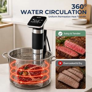 ROUNY 1300W 수비드 쿠커 IPX7 방수 진공 슬로우 쿠커 LED 터치 이머전 서큘레이터 정밀 조리기