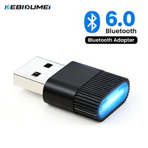 KEBIDUMEI USB 블루투스 6.0 어댑터 블루투스 6.0 동글 무선 오디오 송신기 Win11/10/8.1용 PC 노트북 마우스 스피커,USB Bluetooth 6.0 Adapter Bluetooth 6.0 Dongle
