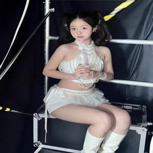 새로운 여성용 진주 조끼 섹시 바 재즈 무대 공연 의상 화이트 컬러 트렌디 여름 패션 폴리 원단 에스닉 무대 의상
