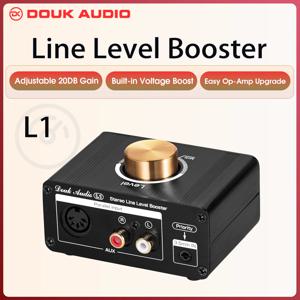 Douk Audio L1 미니 스테레오 라인 레벨 부스터, 오디오 신호 증폭기, 하이파이 디지털 프리앰프, 전화 TV 오디오 플레이어용 볼륨 조절