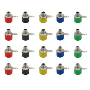 20Pcs 4mm 바나나 소켓 잭 암 커넥터 바인딩 포스트 스피커 패널 터미널 바나나 플러그 어댑터 5 색