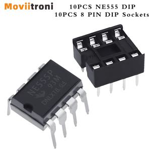 20/50Pcs (각 10/25) 새로운 NE555 NE555P IC 555 타이머 프로그래밍 발진기 칩 펄스 발생기 용 8 핀 DIP-8 소켓