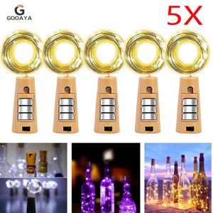 5pcs 바 LED 와인 병 코르크 문자열 요정 조명 휴일 장식 갈 랜드 요정 조명 크리스마스 구리 와이어 문자열 조명