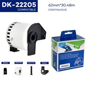 DK-22205 Brother 62mm*30.48m 연속 용지 라벨과 호환 가능 DK-22205 DK22205 DK2205 DK205 라벨 Brother 라벨 DK 22205