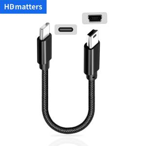 유형 C-미니 USB 케이블 MP3 MP4 GPS 카메라 Dash Cam HERO 3+용 초단축 USB C-USB 미니 5핀 충전 데이터 케이블 코드