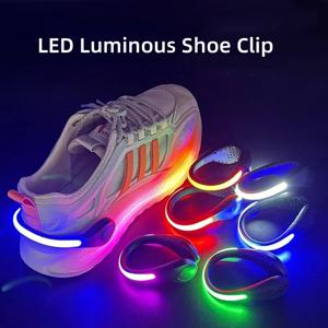 LED 발광 신발 클립 조명, 야외 달리기 사이클링 자전거 RGB 노벨티 조명, 안전 야간 경고 램프, 빛나는 자파토 시클리스모